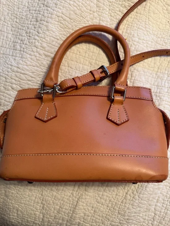 Dooney & Bourke Tan Leather Satchel - Picture 4 of 8